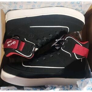 Patrick Ewing Orion Strap 1RBE003-016 *NEW* Men's Size 10 Blk/Red/wht